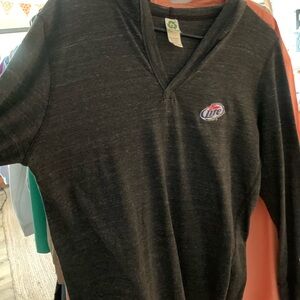 Miller Lite Falcons Hoodie Lightweight Black Long Sleeve Large